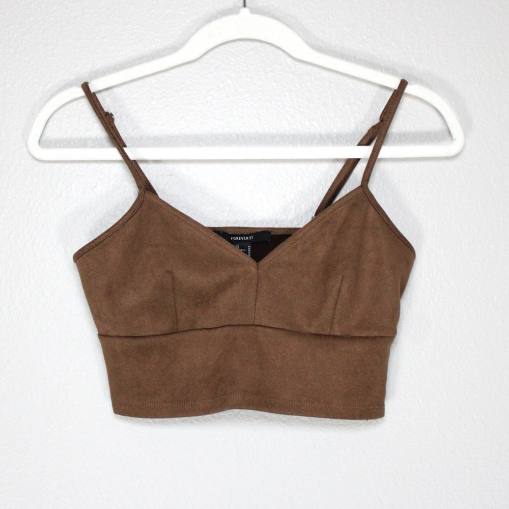 Forever 21 Faux Suede Cropped Bustier Top